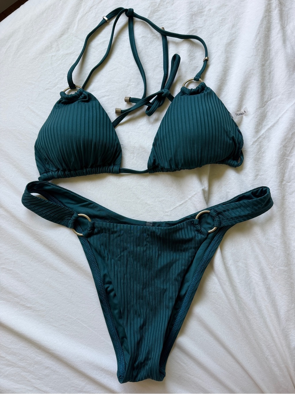 Vitamin A Women’s Emerald EcoRib Ribbed Triangle Bikini Set